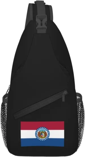 Flag of Missouri Crossbody Bags For Women Men Chest Backpack Gym Shoulder Bag Travel Outdoor Sports Casual Crossbody Bags