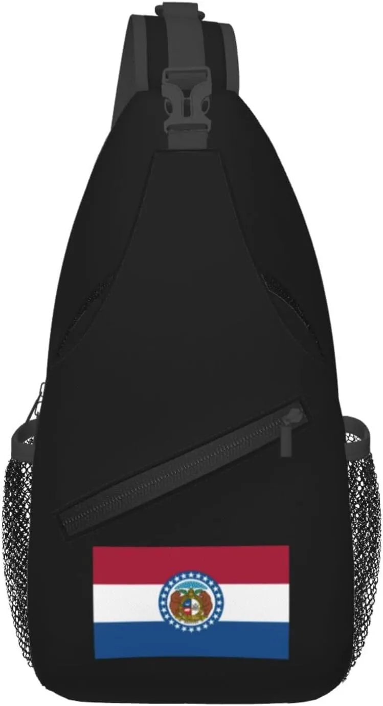 Flag of Missouri Crossbody Bags For Women Men Chest Backpack Gym Shoulder Bag Travel Outdoor Sports Casual Crossbody Bags