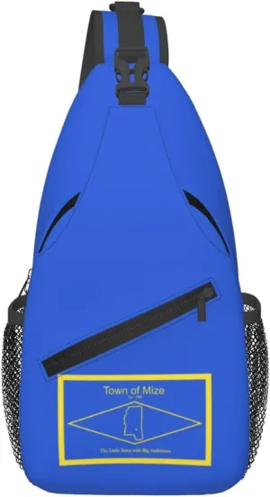 Flag Of Mize, Mississippi Crossbody Bags For Women Men Chest Backpack Gym Shoulder Bag Travel Outdoor Sports Casual Crossbody Bags