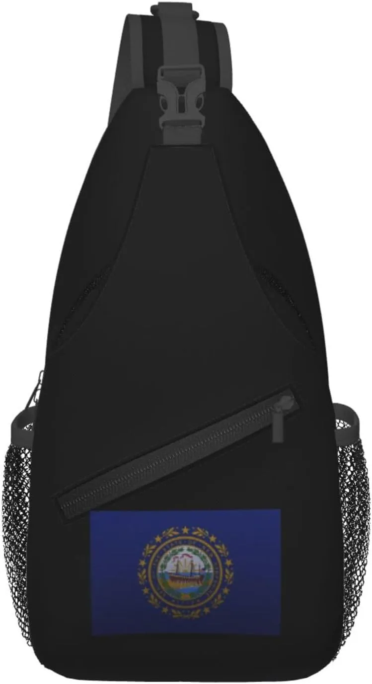 Flag Of New Hampshire Knitting Effect Crossbody Bags For Women Men Chest Backpack Gym Shoulder Bag Travel Outdoor Sports Casual Crossbody Bags
