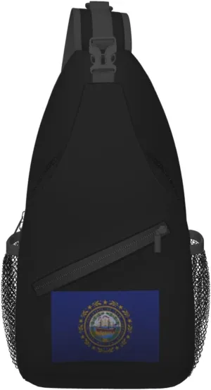 Flag Of New Hampshire Knitting Effect Crossbody Bags For Women Men Chest Backpack Gym Shoulder Bag Travel Outdoor Sports Casual Crossbody Bags