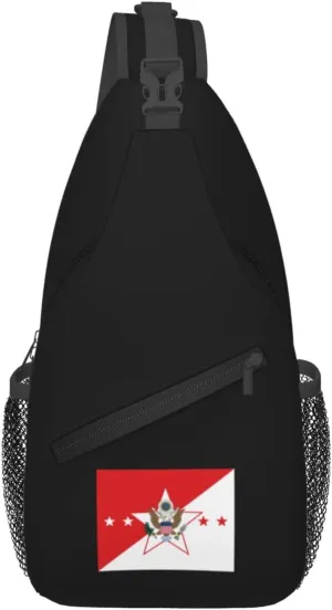 Flag of the Chief of Staff of the United States Army Crossbody Bags For Women Men Chest Backpack Gym Shoulder Bag Travel Outdoor Sports Casual Crossbody Bags