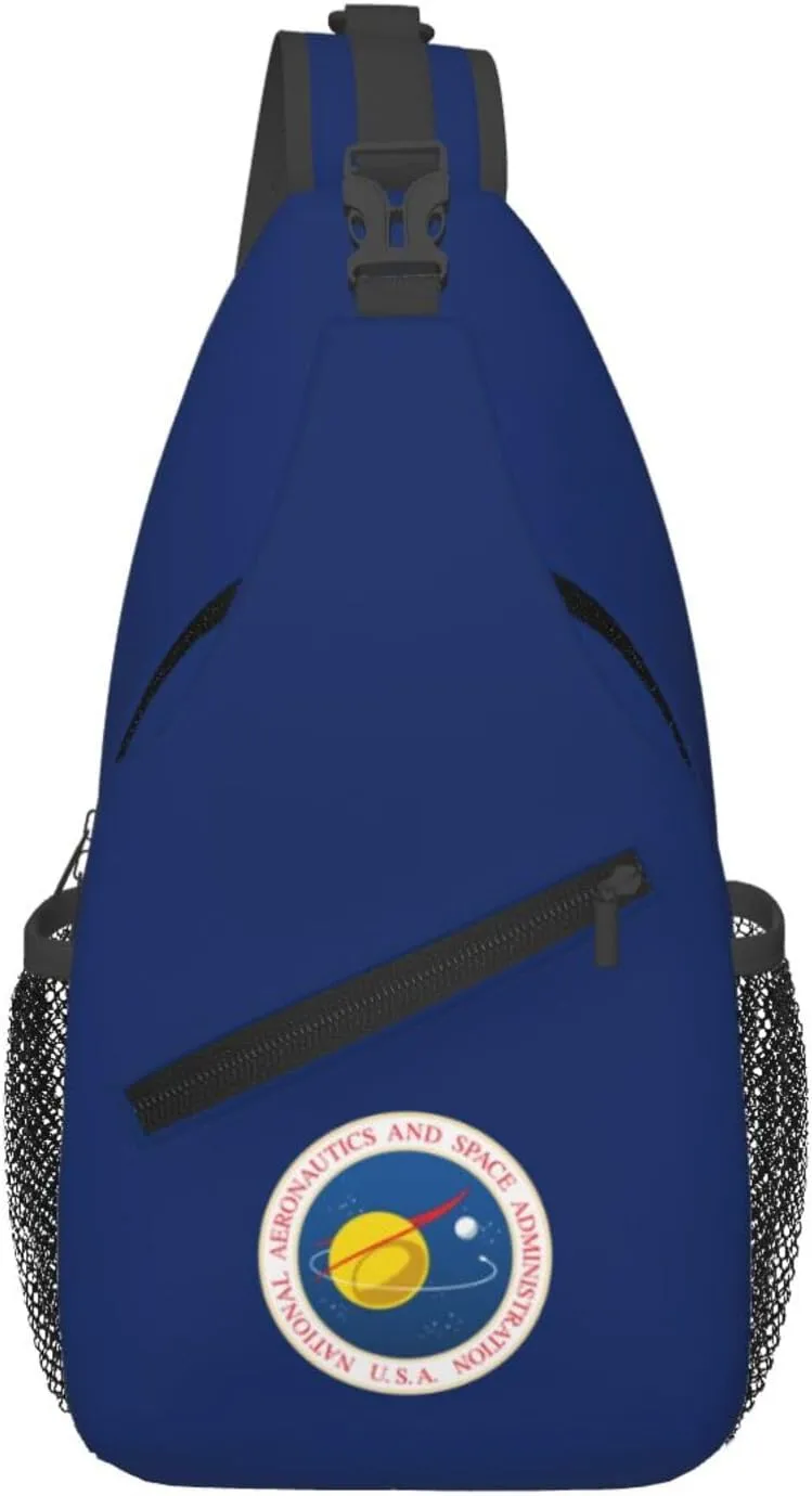 Flag of the United States National Aeronautics and Space Administration Crossbody Bags For Women Men Chest Backpack Gym Shoulder Bag Travel Outdoor Sports Casual Crossbody Bags