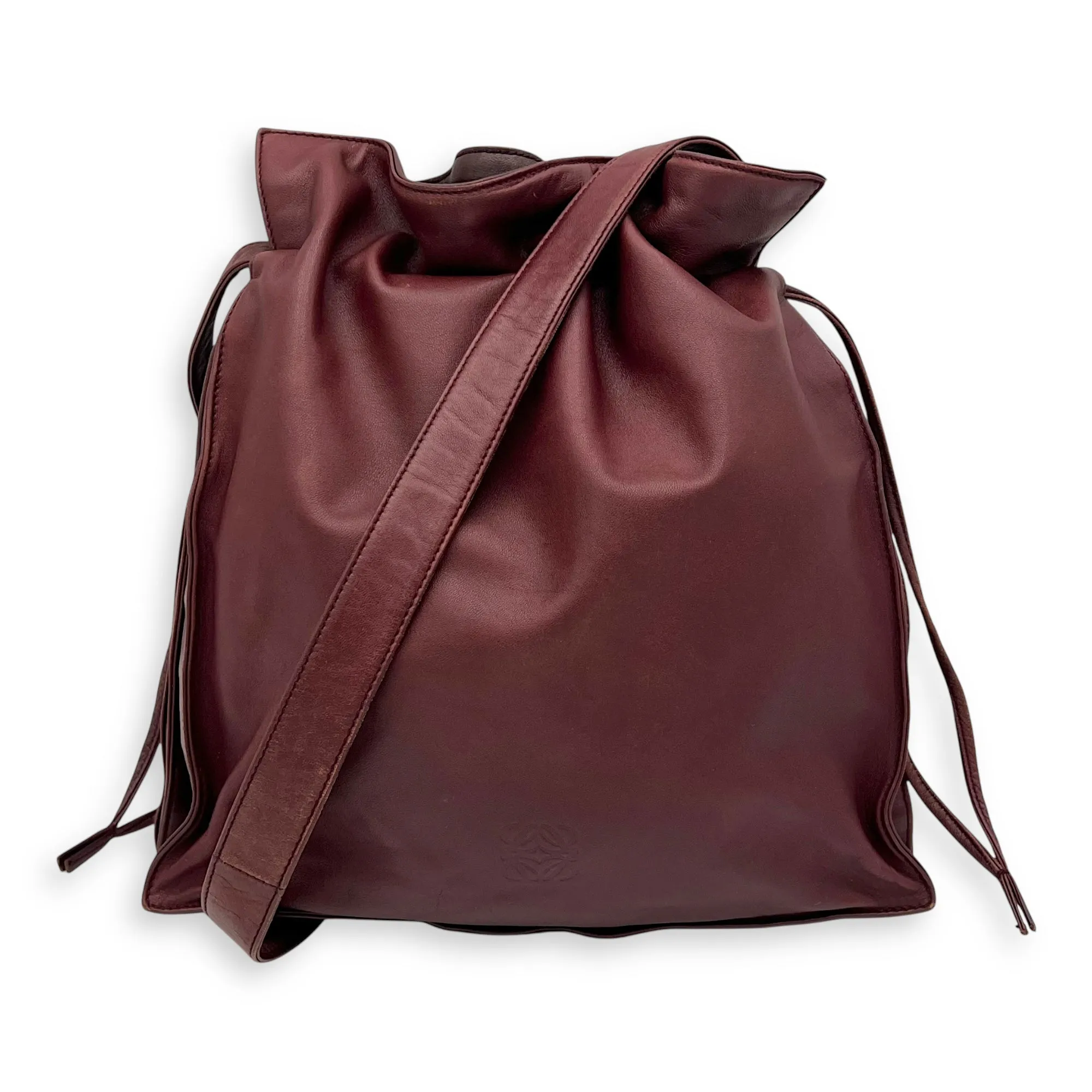 Flamenco Crossbody Bag Red in Calfskin, Silver hardware