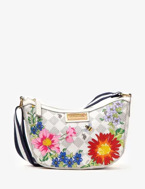 FLORAL DIAMOND CROSSBODY BAG