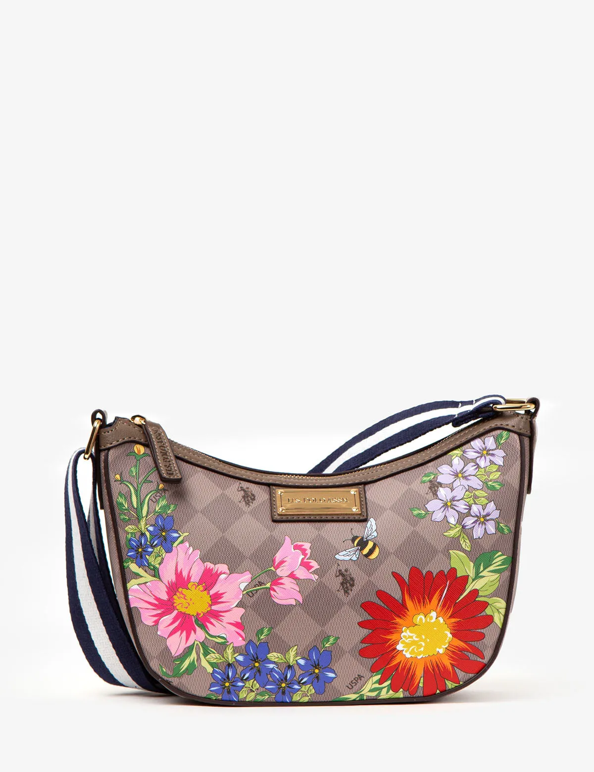 FLORAL DIAMOND CROSSBODY BAG