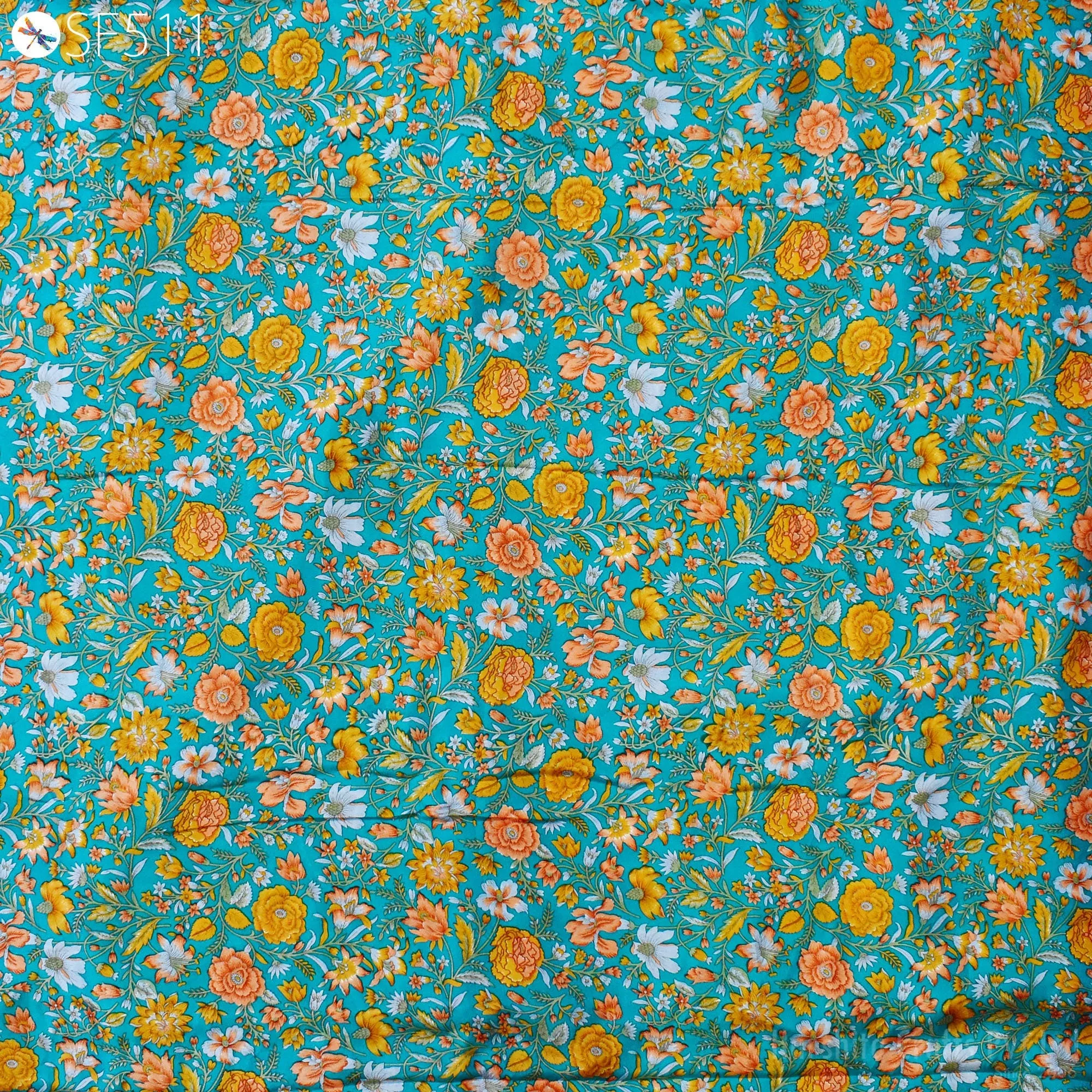 Floral Habotai Silk Soft Pure Flowy Printed Silk Indian Fabric by the yard Saree Fabric Wedding Dresses Bridesmaid Costumes Sewing Scarf
