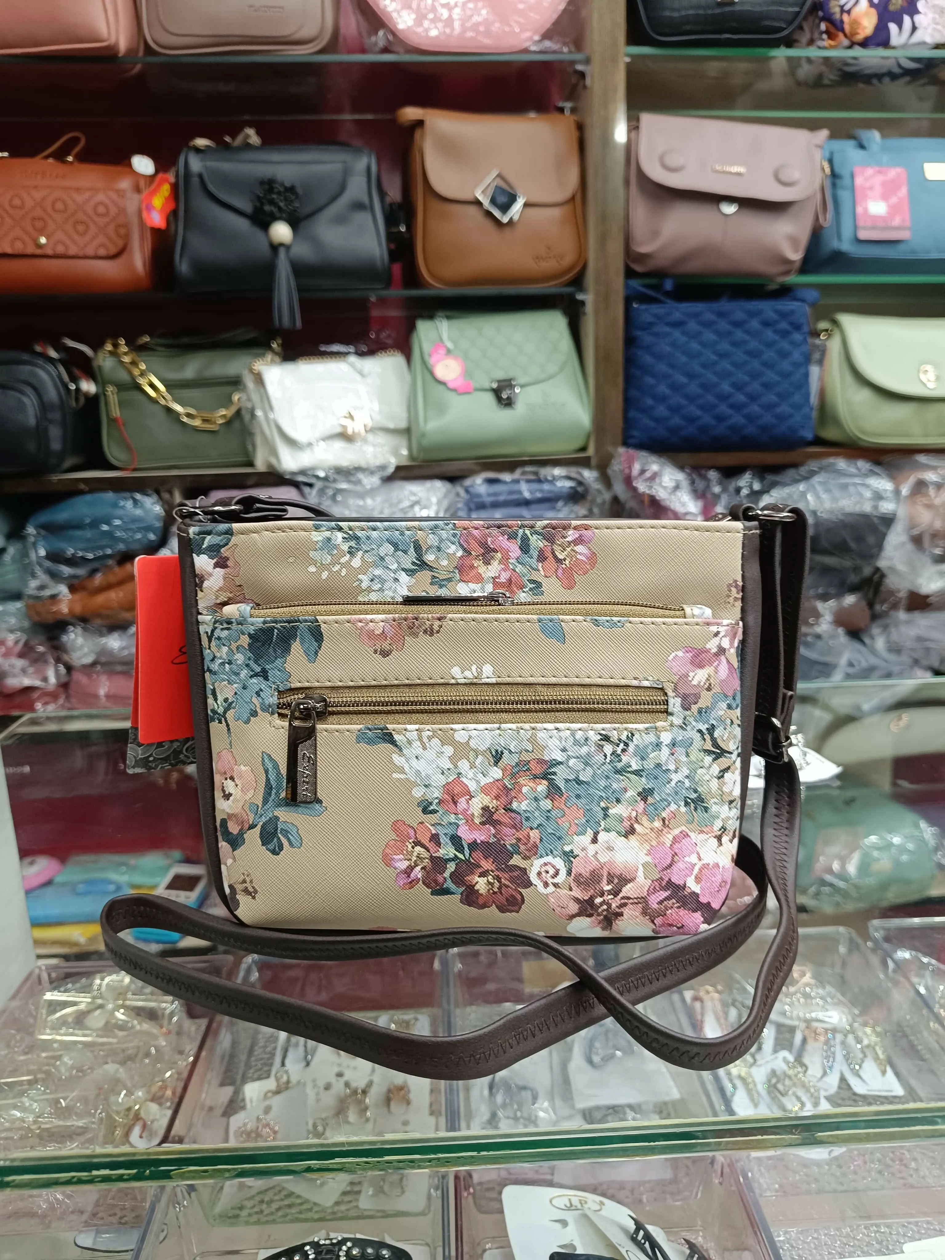 Floral printed multi-rows fashion sling bags for women / girls