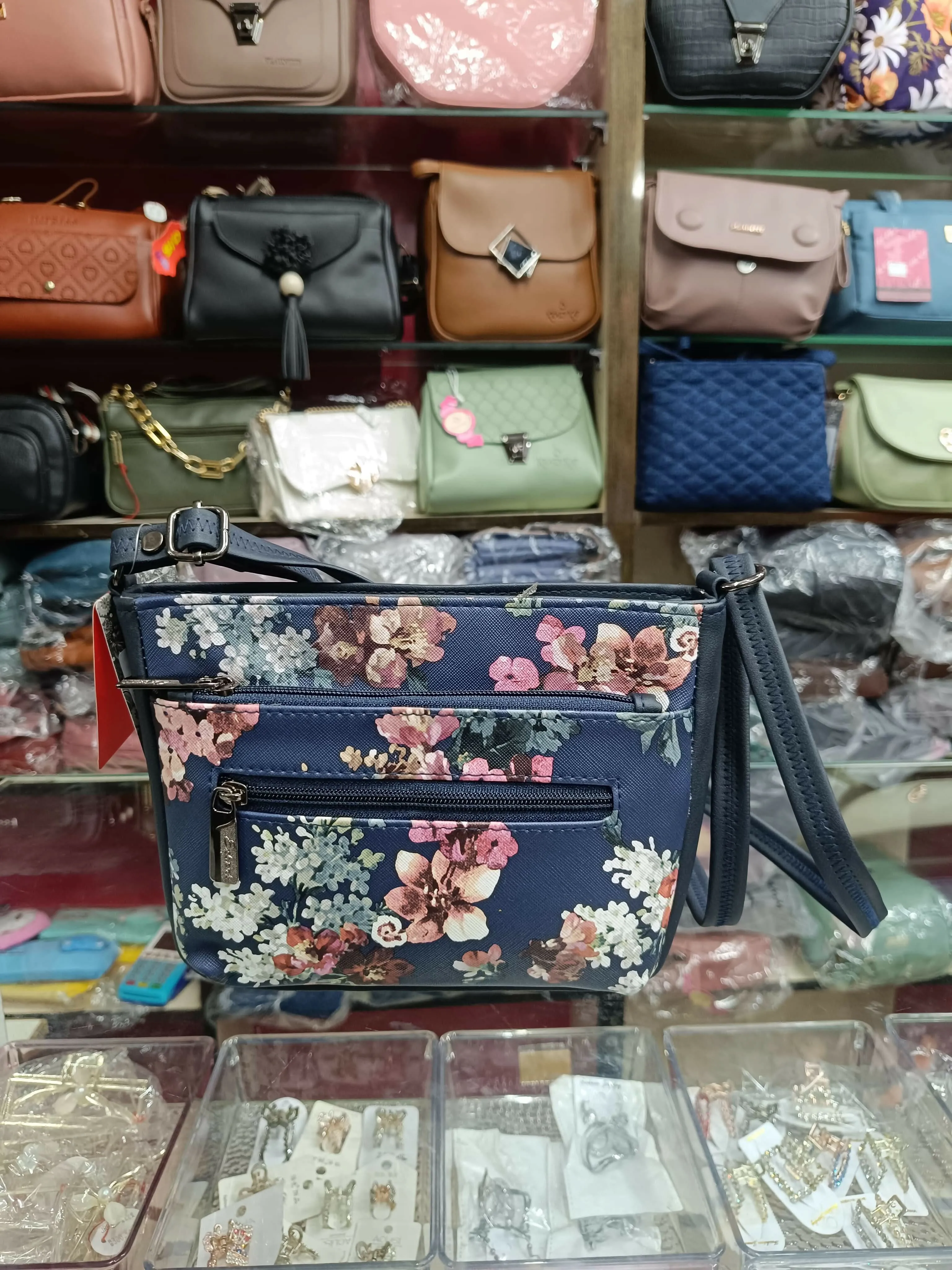 Floral printed multi-rows fashion sling bags for women / girls