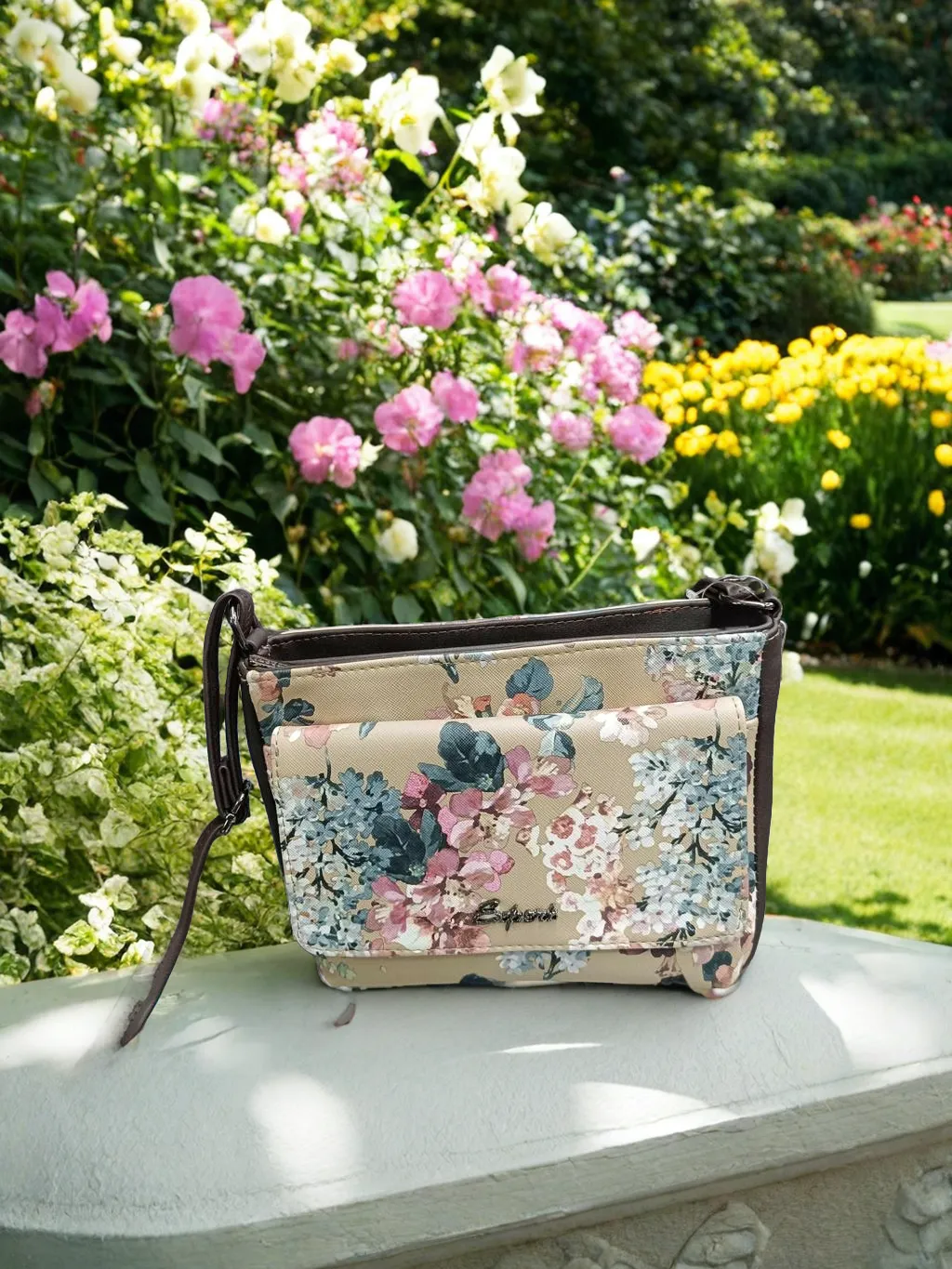 Floral printed multi-rows fashion sling bags for women / girls