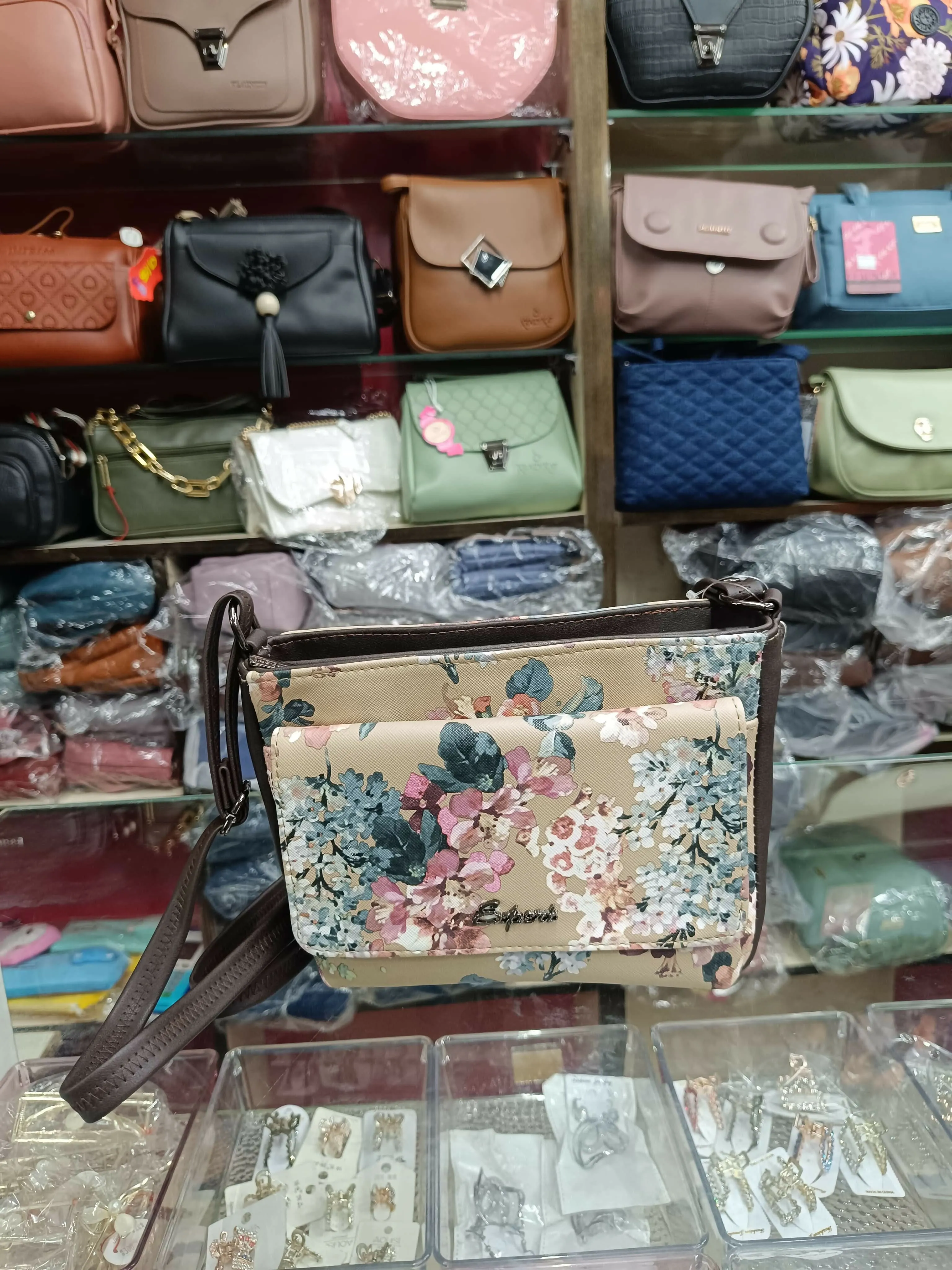 Floral printed multi-rows fashion sling bags for women / girls