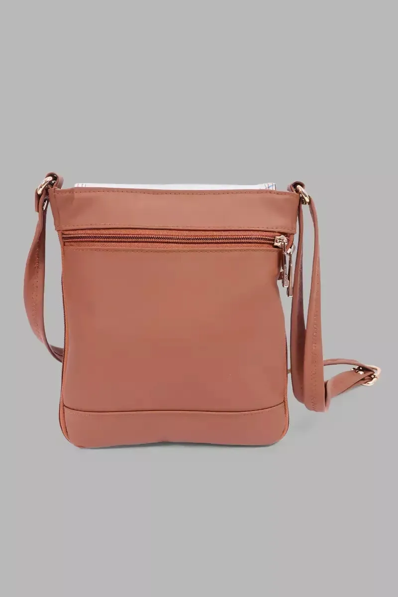 Floral Printed Premium Sling Bag for Women( Brown )