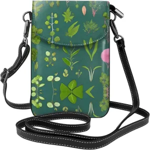 flowers and plants Printed Women's Crossbody Phone Bag - Perfect for Travel and Shopping