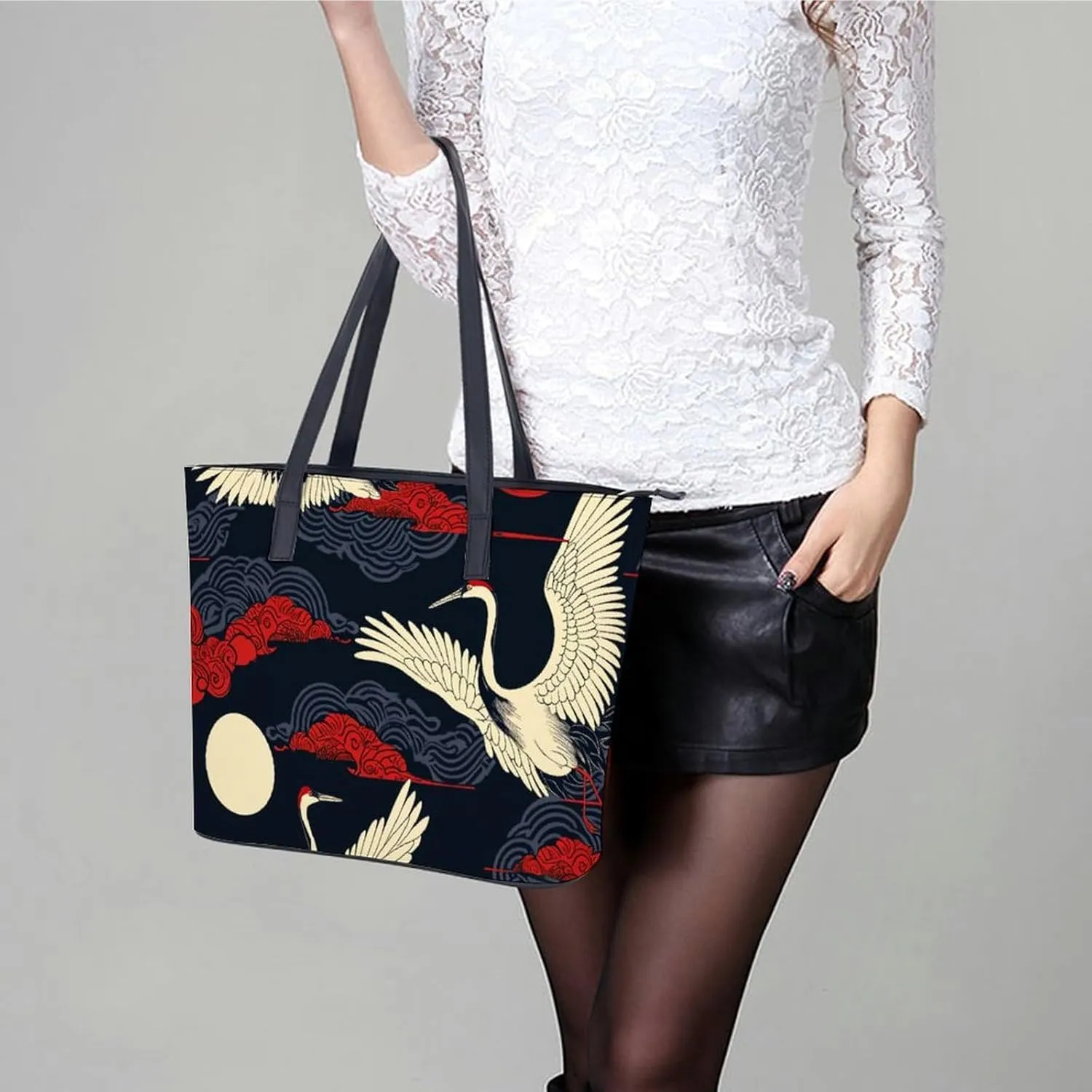 Flowers Women Soft Leather Handbags Tote Purses Shoulder Bucket Bags