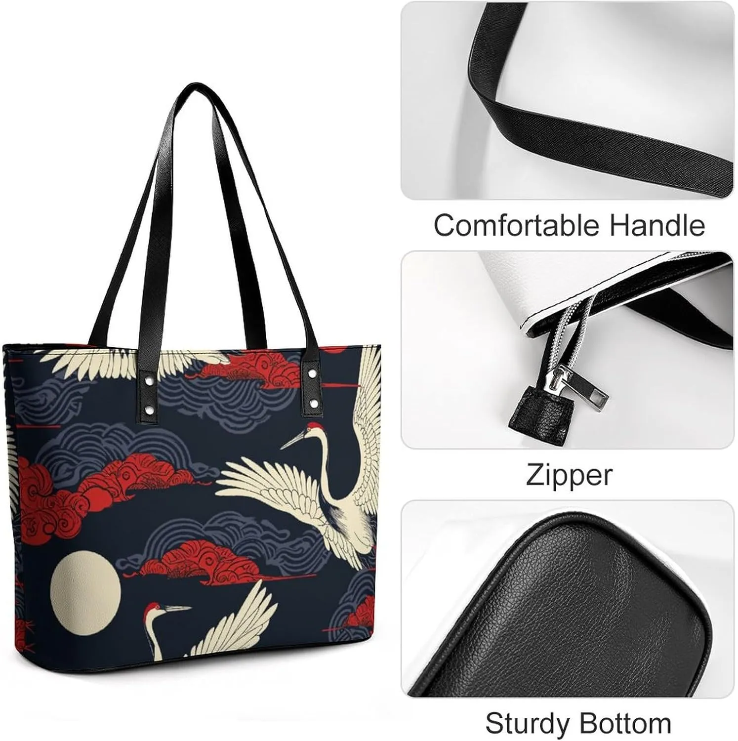 Flowers Women Soft Leather Handbags Tote Purses Shoulder Bucket Bags