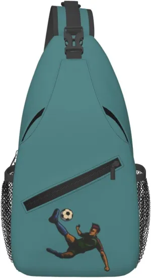 Flying Kick Football Crossbody Bags For Women Men Chest Backpack Gym Shoulder Bag Travel Outdoor Sports Casual Crossbody Bags