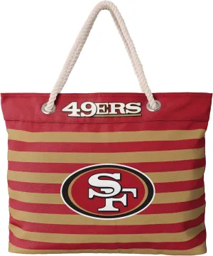 FOCO NFL Team Logo Nautical Stripe Tote Beach Bag