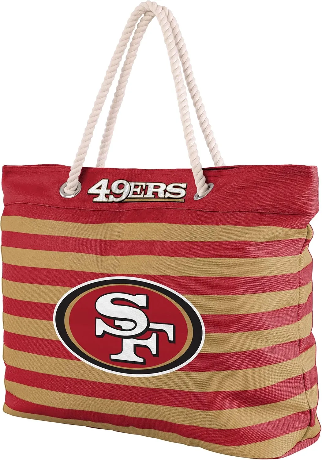 FOCO NFL Team Logo Nautical Stripe Tote Beach Bag