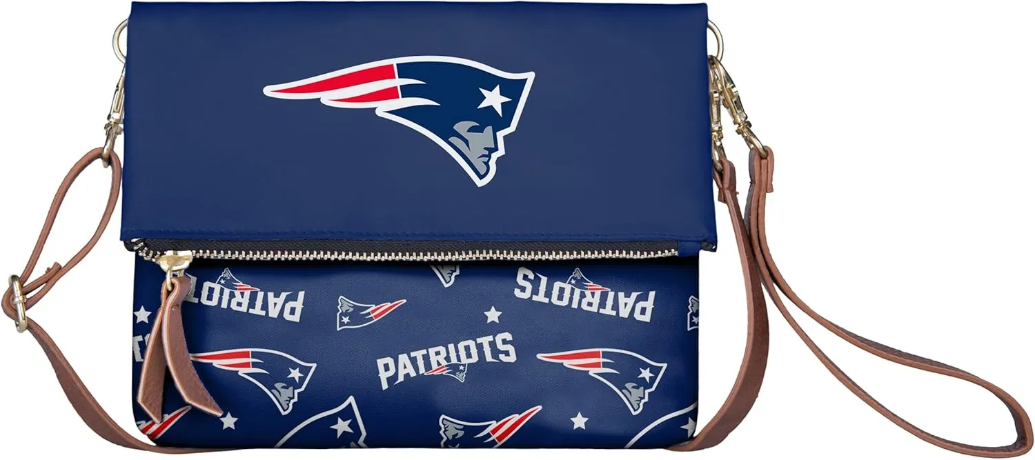 FOCO NFL Team Logo Printed Collection Foldover Purse Handbag Bag Tote