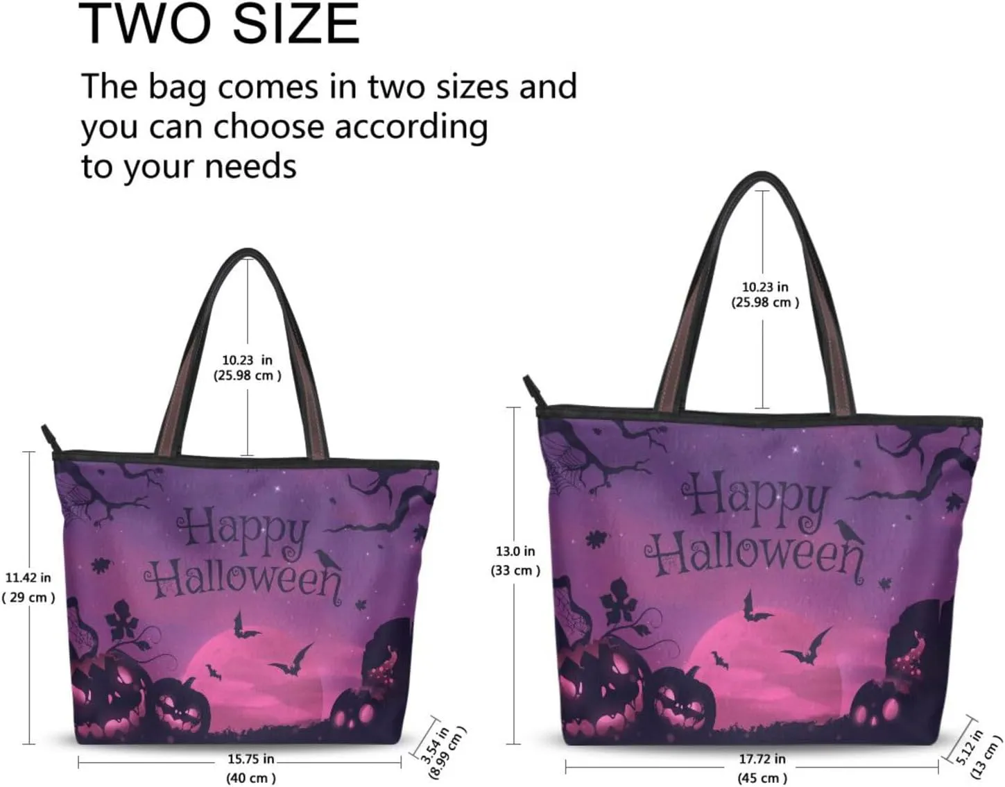 Fog-clouds-pumpkins-print1 Tote Bags Handbags For Women Fashion Shoulder Bags