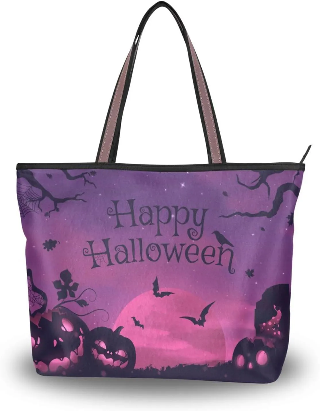 Fog-clouds-pumpkins-print1 Tote Bags Handbags For Women Fashion Shoulder Bags