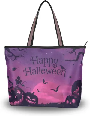 Fog-clouds-pumpkins-print1 Tote Bags Handbags For Women Fashion Shoulder Bags