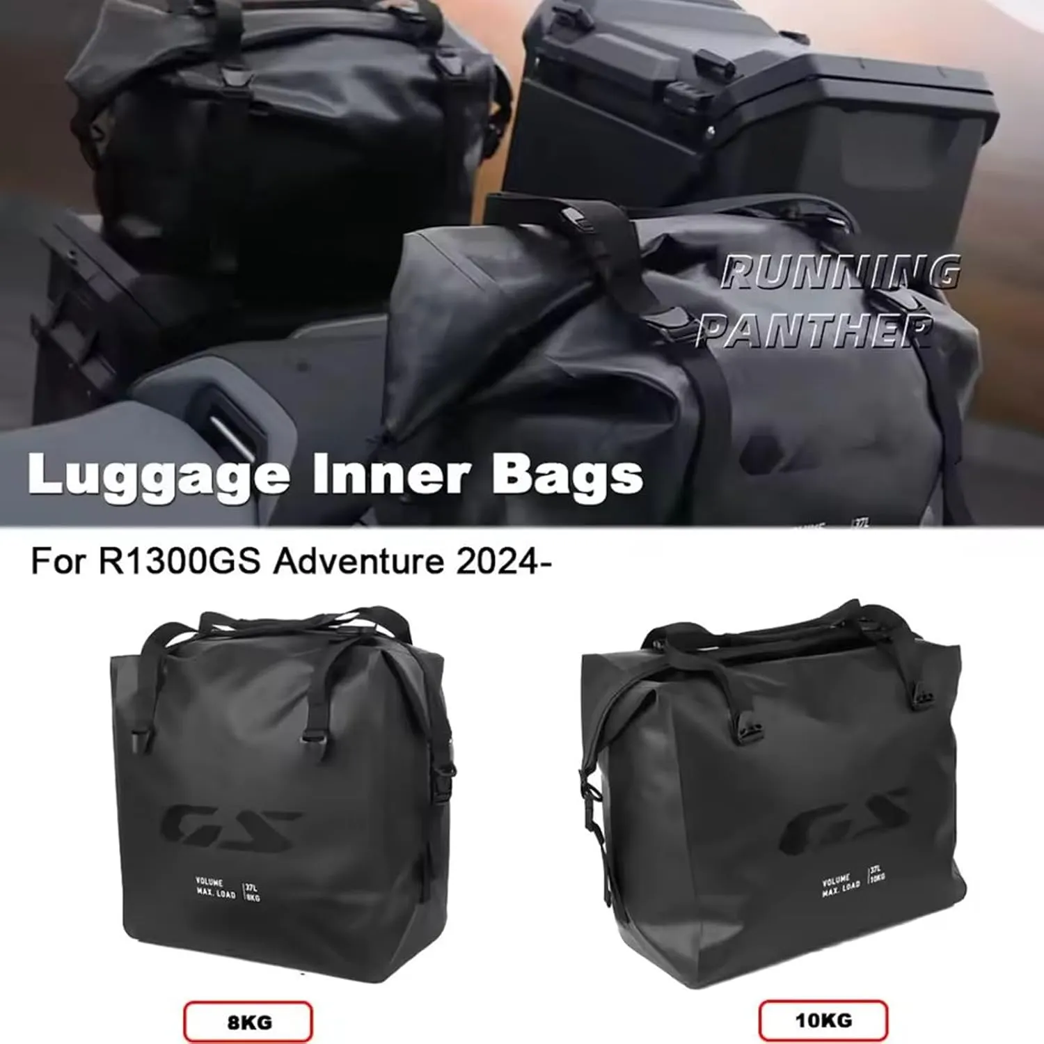 for BMW R1300 GS r1300gs Adventure ADV Motorcycle luggage bag Inner Bag Expandable Top Case Pannier Saddlebag Bags Waterproof Tote Handbag Multipurpose Backpack Shoulder Strap Fixation
