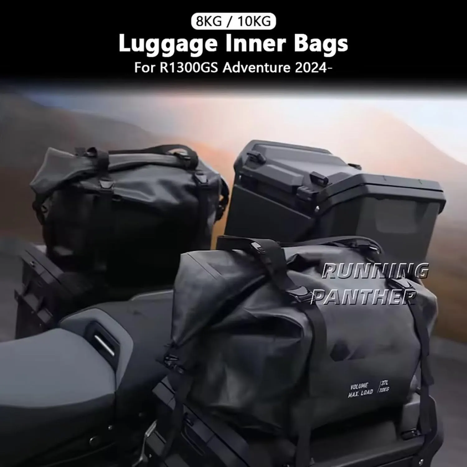for BMW R1300 GS r1300gs Adventure ADV Motorcycle luggage bag Inner Bag Expandable Top Case Pannier Saddlebag Bags Waterproof Tote Handbag Multipurpose Backpack Shoulder Strap Fixation