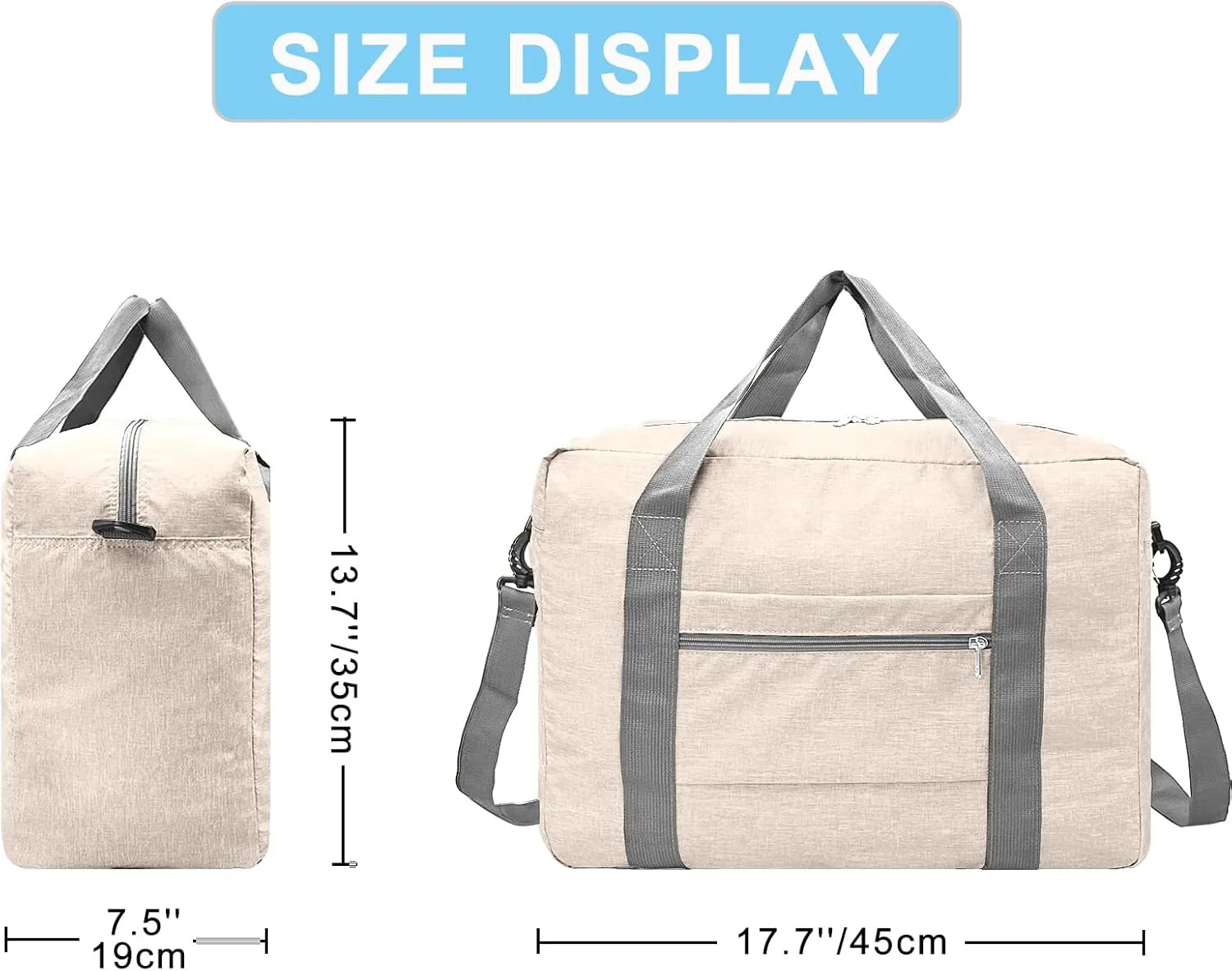 For Spirit Airlines Personal Item Bag 18x14x8 Foldable Carry on Bags for Airplanes Travel Duffel Bags for Women and Men