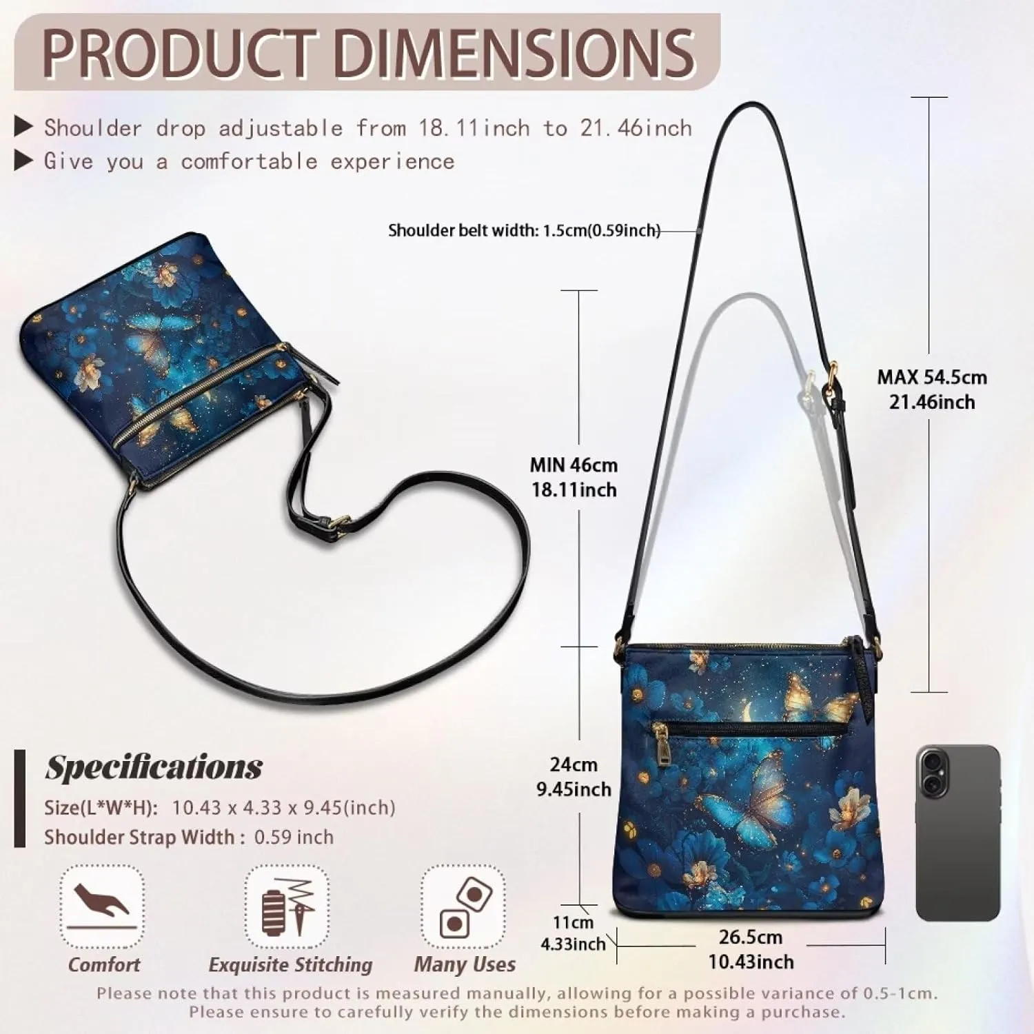 FOR U DESIGNS Leather Crossbody Bags for Women Shoulder Bags for Work Travel Sling Bag