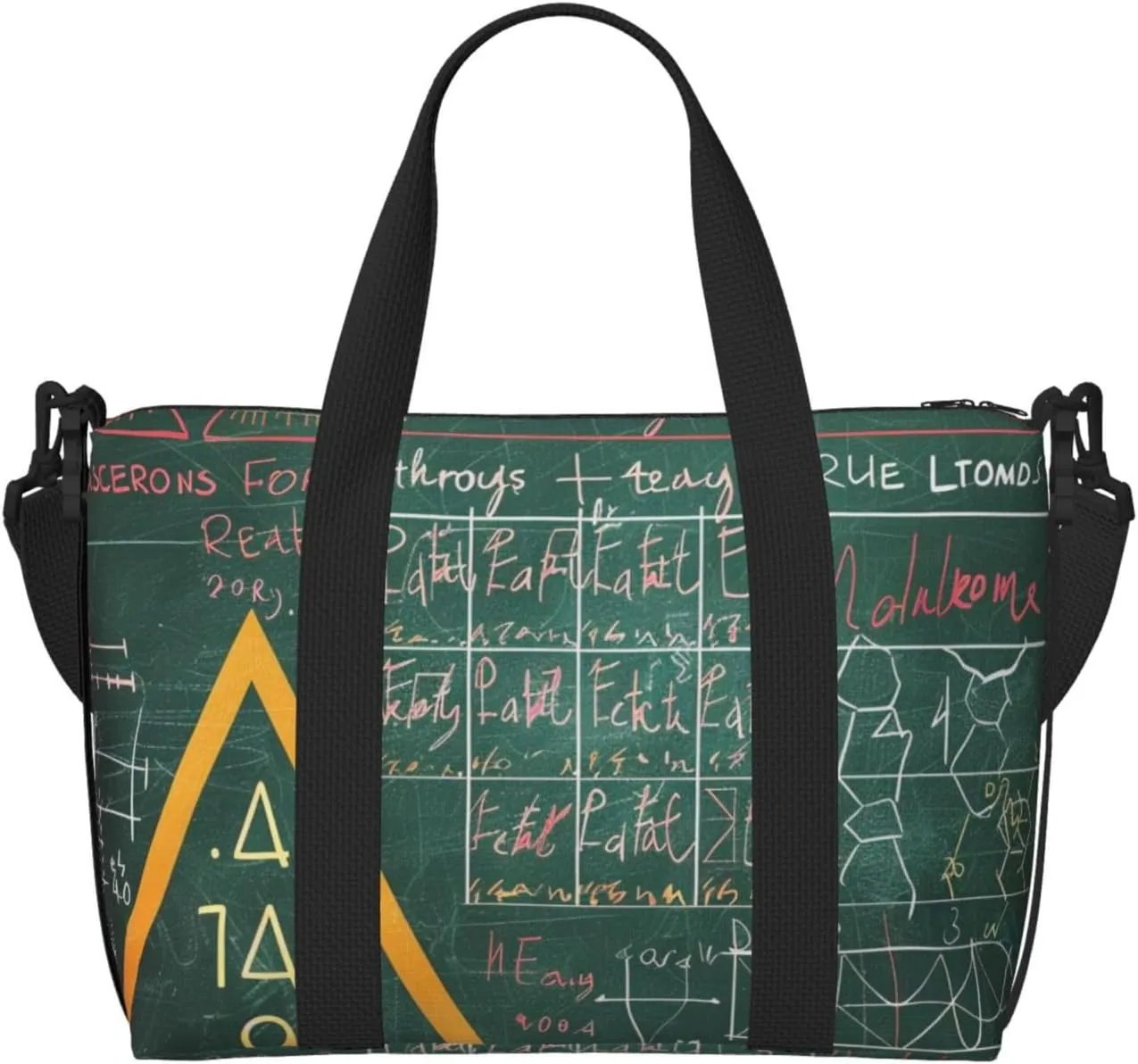 Formulas Shapes Theory Math Lesson Word Printed Travel Duffel Bag for Men Women Shoulder Weekender Overnight Bags for for Beach Swim Sports Gym