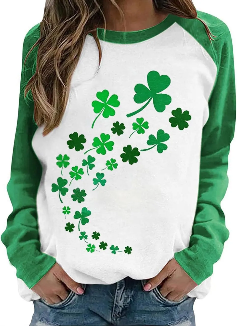 Fronage Women's Floral Printed Sweatshirt Long Sleeve Crewneck Casual Loose Vintage FLower Graphic Pullover Tops