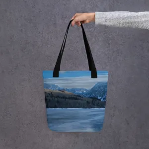 Frozen Lake View Tote Bags: Carry the Tranquil Beauty of Winter Wherever You Go