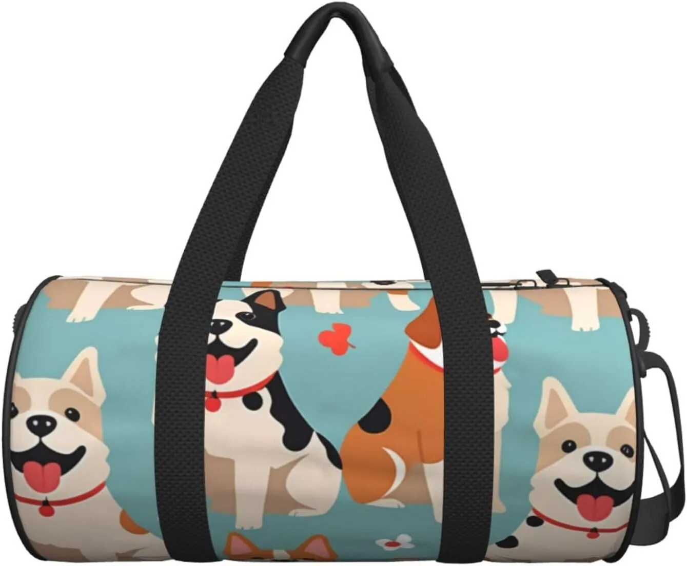 funny dog Printed Travel Bag,Round Personal Item Storage bag,Foldie Duffel Bag for Traveling Vacation,Fitness,Sports