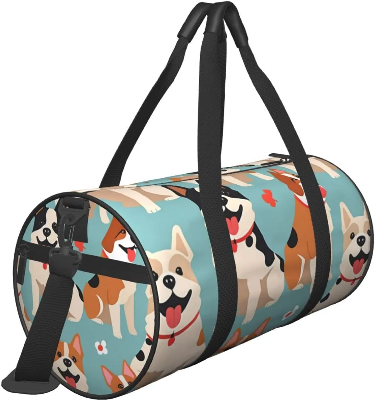 funny dog Printed Travel Bag,Round Personal Item Storage bag,Foldie Duffel Bag for Traveling Vacation,Fitness,Sports