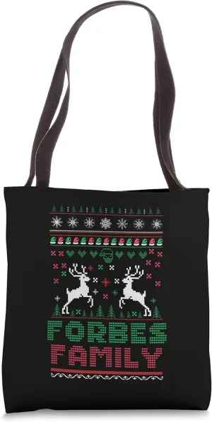 Funny matching ugly Christmas family name Forbes Tote Bag