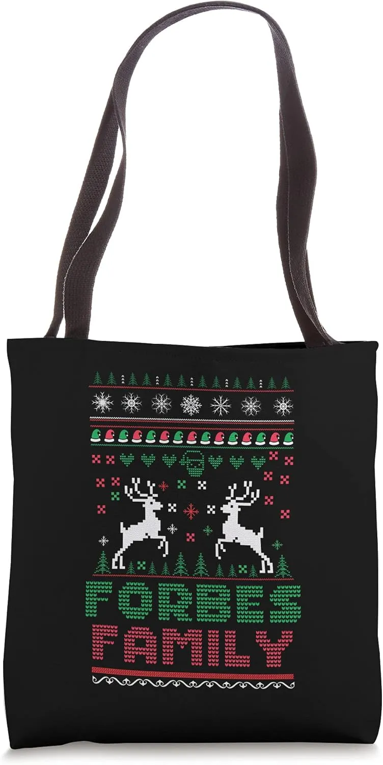 Funny matching ugly Christmas family name Forbes Tote Bag