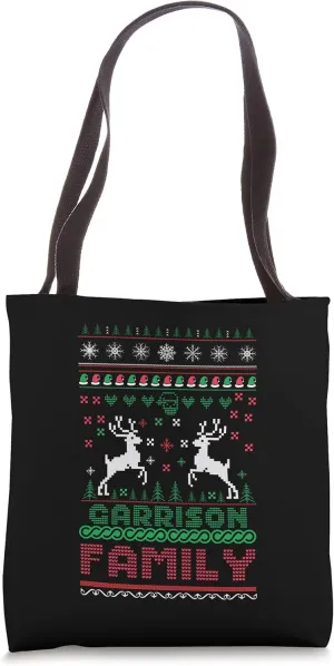 Funny matching ugly Christmas family name Garrison Tote Bag