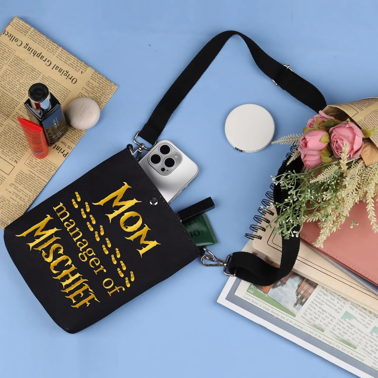 Funny Mom Crossbody Bag Manager Of Mischief Crossbody Bag Potter Mom Gift Wizard Mom Handbag Fantastic Magical Mom Gifts