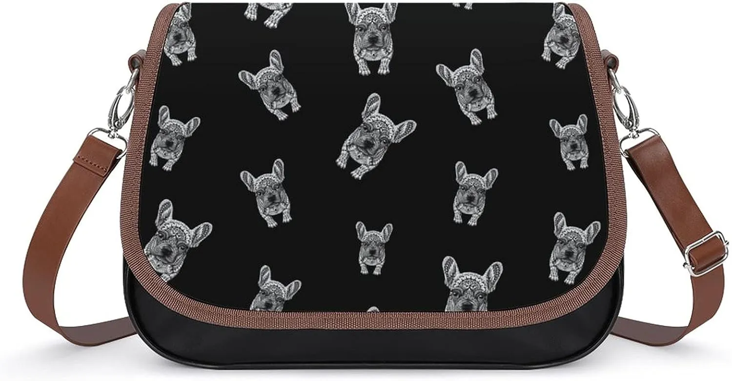 FunnyStar Frenchie French Bulldog Print Ladies Shoulder Bags Crossbody Messenger Bag Cute Handbag PU Leather
