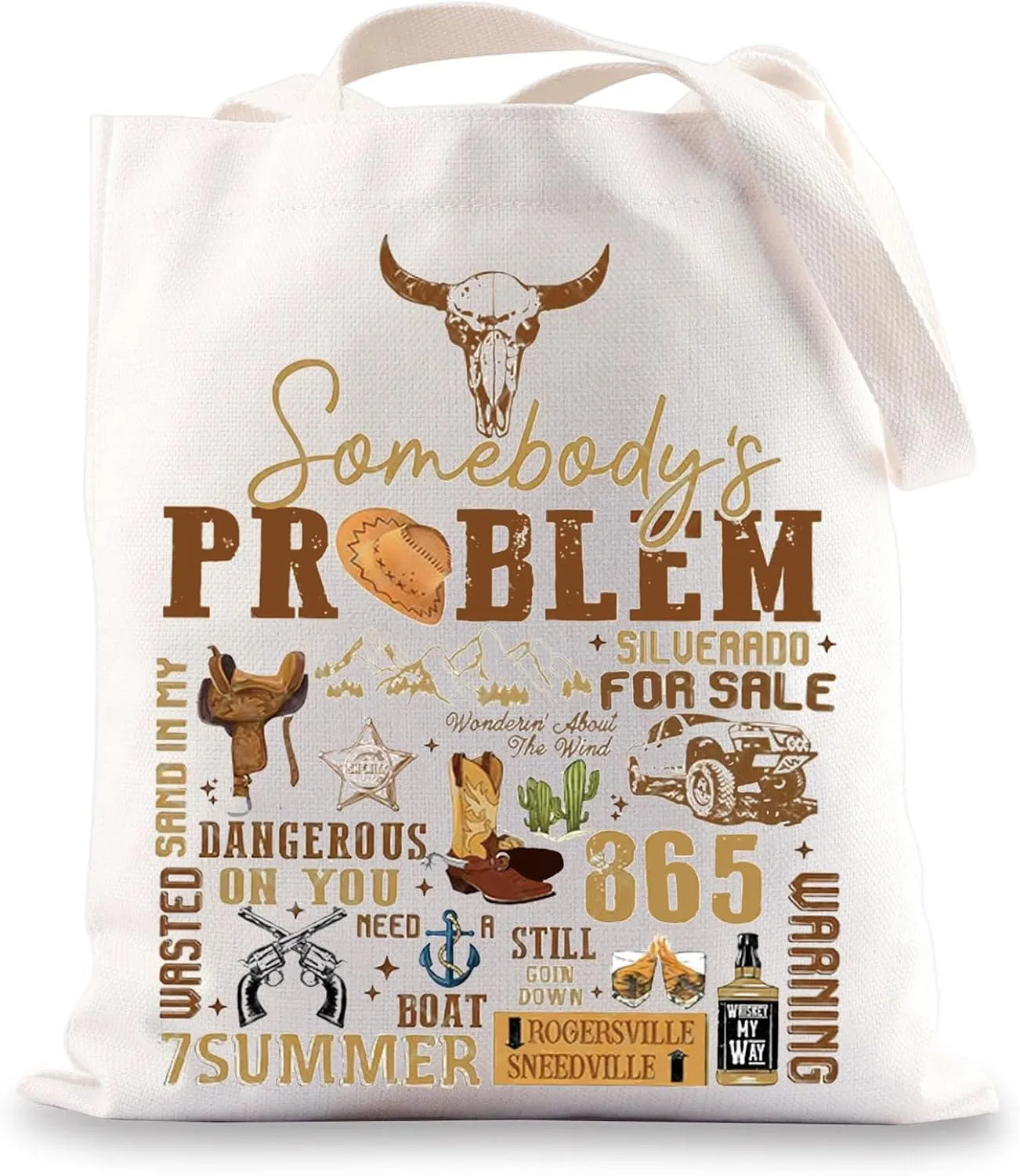 G2TUP Country Singer Inspired Tote Bag - Music Fans Gift - Album Lyrics Shoulder Bag - Concert Merch