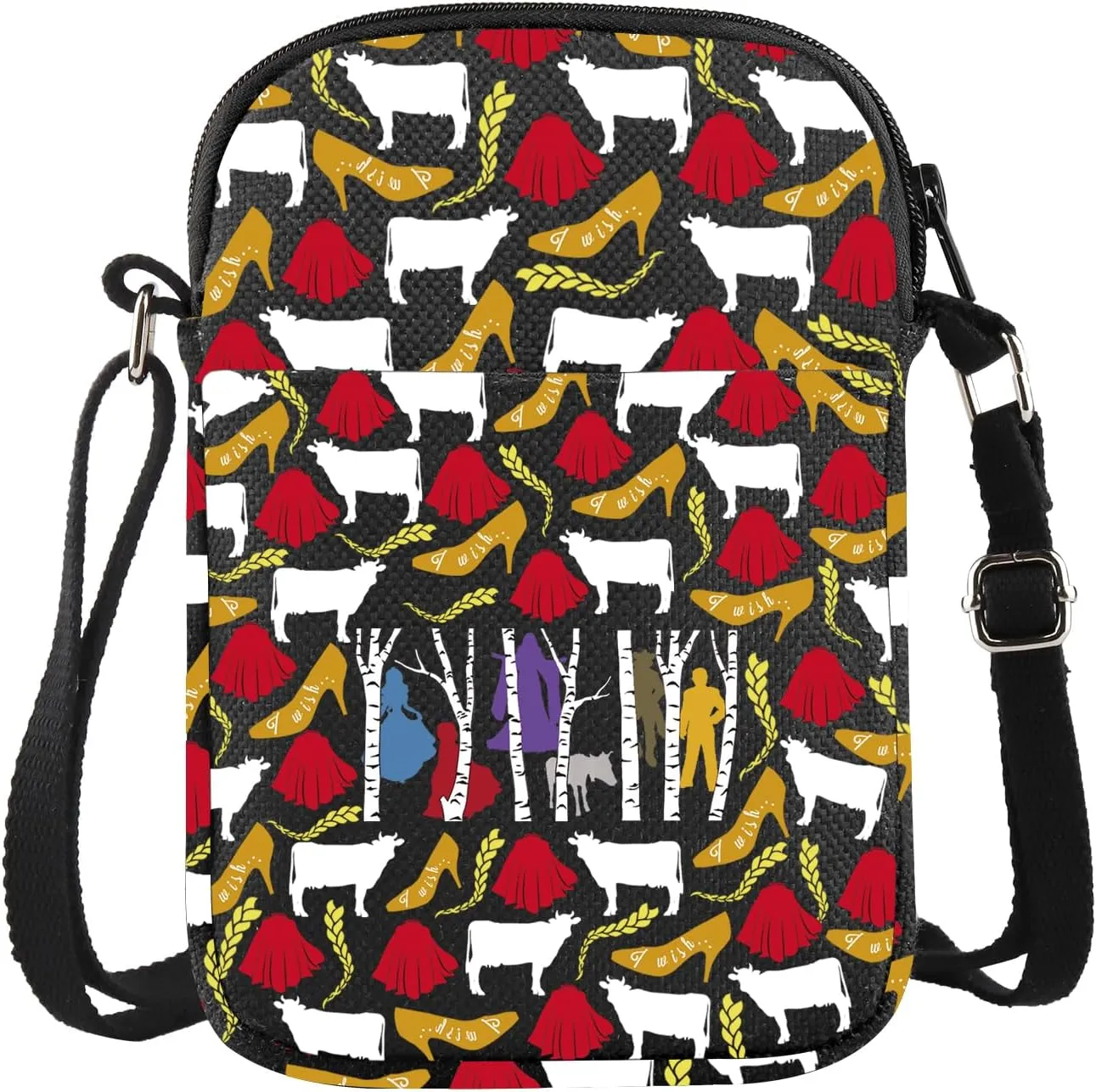 G2TUP Musical Crossbody Bag Cow & Cape & Hair & Slipper Gift Sondheim Fans Gift Movie Inspired Shoulder Bag