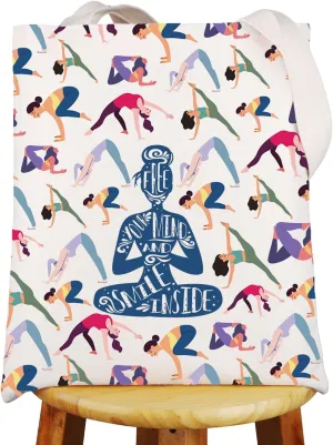 G2TUP Yoga Meditation Tote Bag Yoga Lover Workout Gifts Free Your Mind Yoga Yoga Instructor Shoulder Bag Yoga Class Gifts