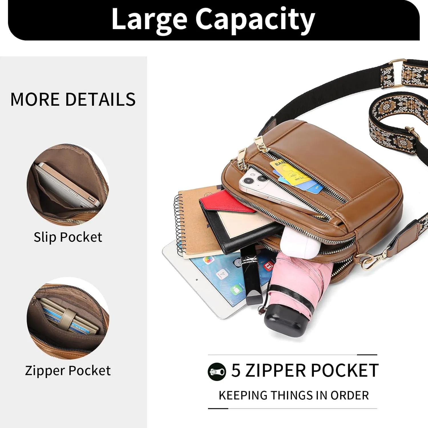 GAEKEAO Crossbody Purses for Women Small Crossbody Bags Vegan Leather Trendy Shoulder Handbags with Adjustable Shoulder Strap