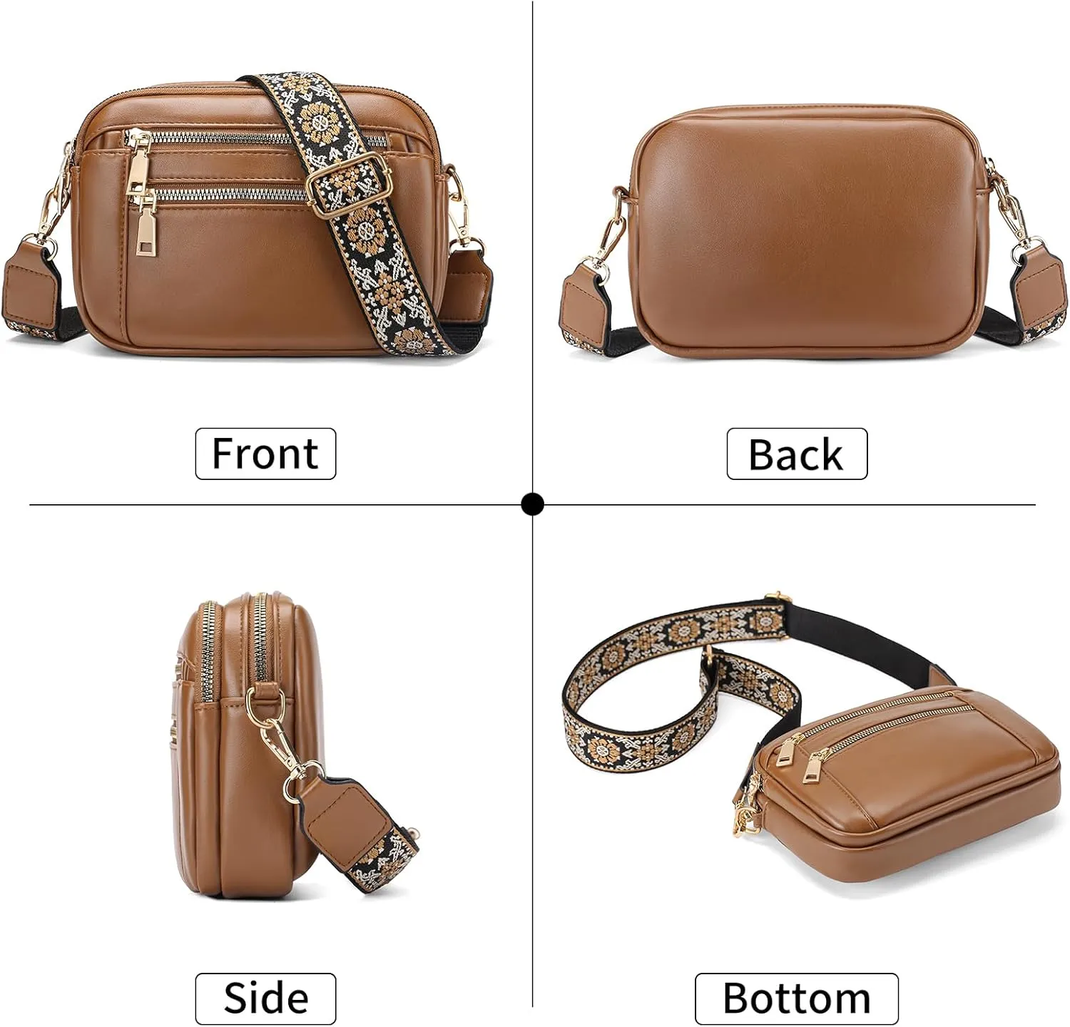 GAEKEAO Crossbody Purses for Women Small Crossbody Bags Vegan Leather Trendy Shoulder Handbags with Adjustable Shoulder Strap
