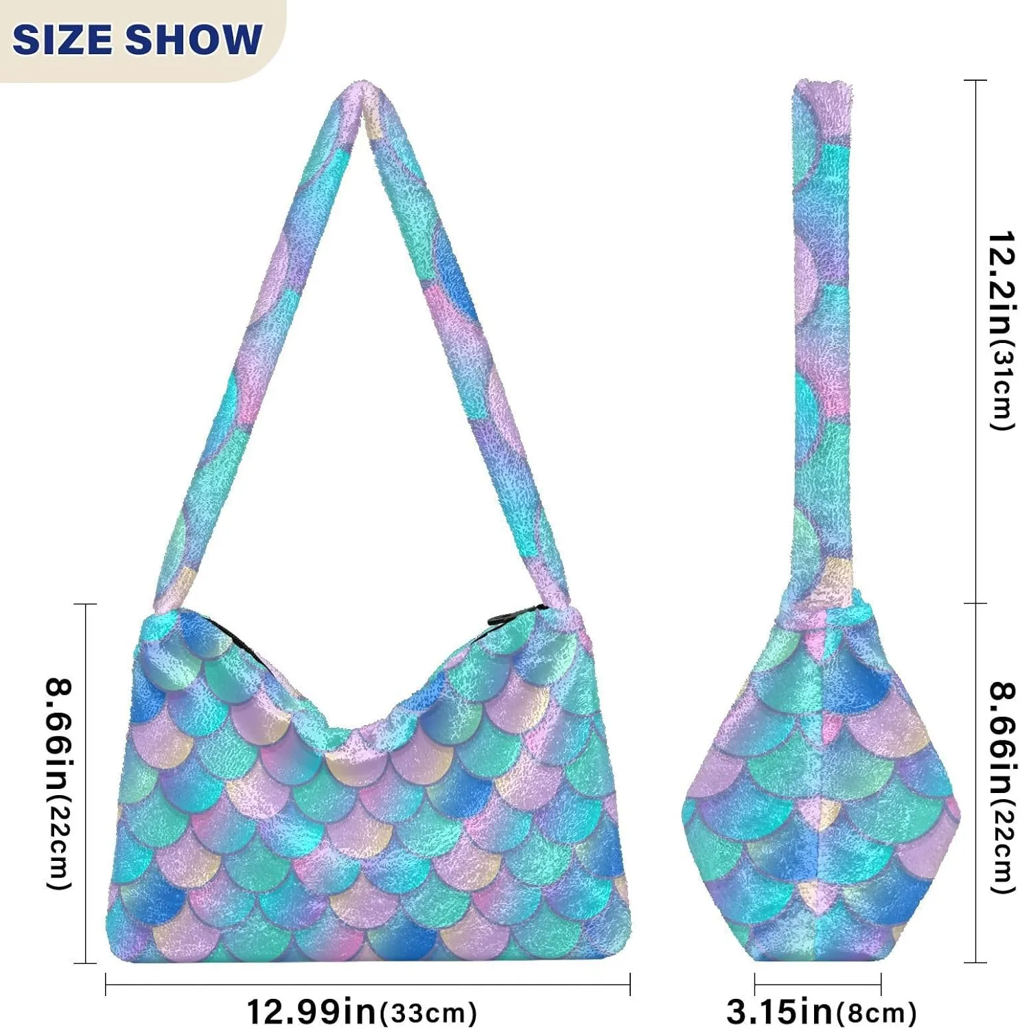 GAIGEO Kawaii Mermaid Rainbow Women's Shoulder Bag, Woman Handbags, Autumn Handbags