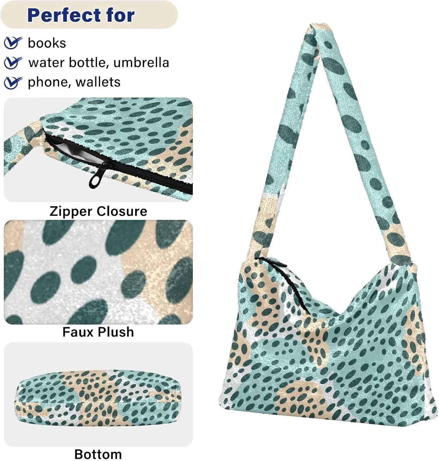 GAIGEO Little Bear Behind the Broken Wall Womens Shoulder Bag, Shoulder Bag with Pocket, Lightweight Handbags for Women