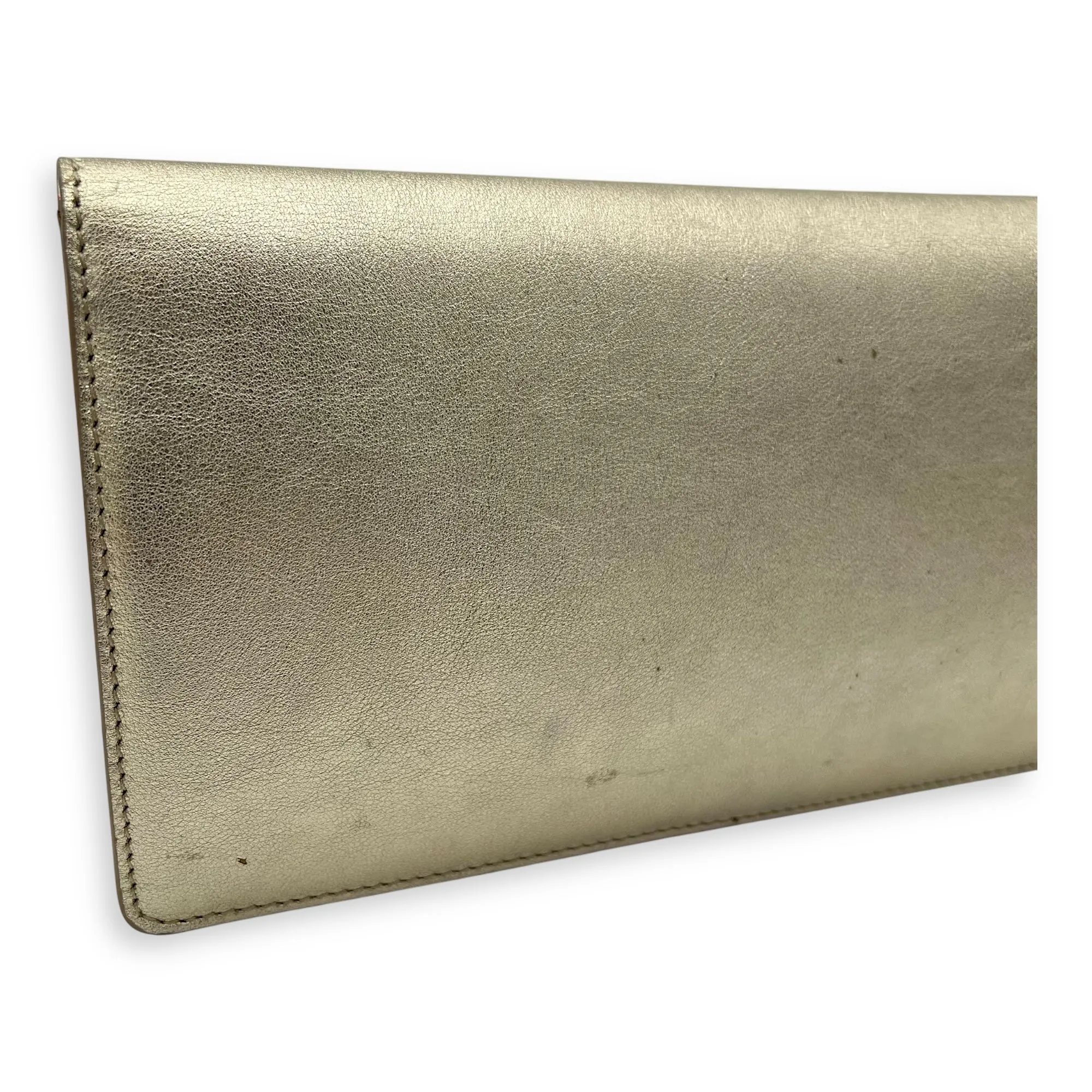 Gancini Clutch Small Gold in Calfskin, Gold hardware