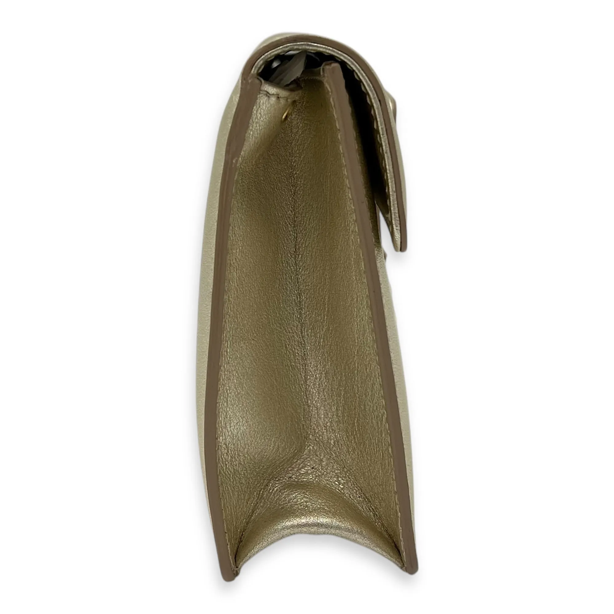 Gancini Clutch Small Gold in Calfskin, Gold hardware