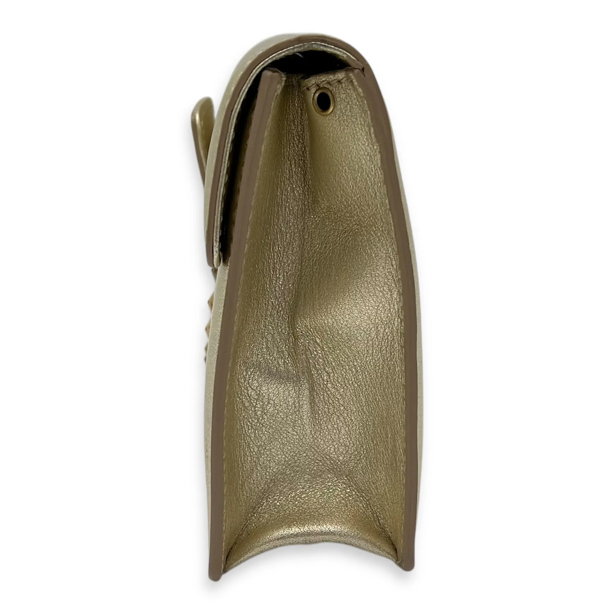 Gancini Clutch Small Gold in Calfskin, Gold hardware